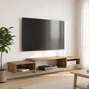 Wandmeubel 140x28x21 cm gefabriceerd hout artisanaal eiken