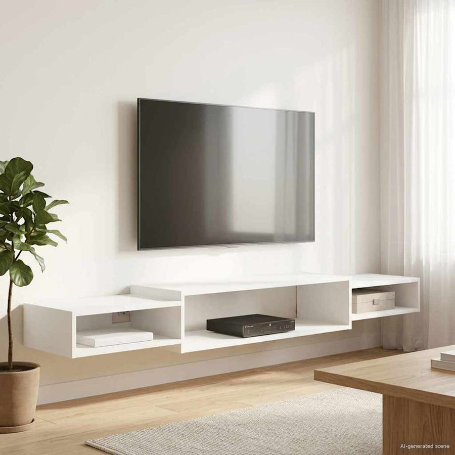 Wandgemonteerd tv-meubel Muurmontage Wit 180 x 28 x 21 cm