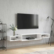 Tv-meubel wandmontage 180x28x21 cm wit