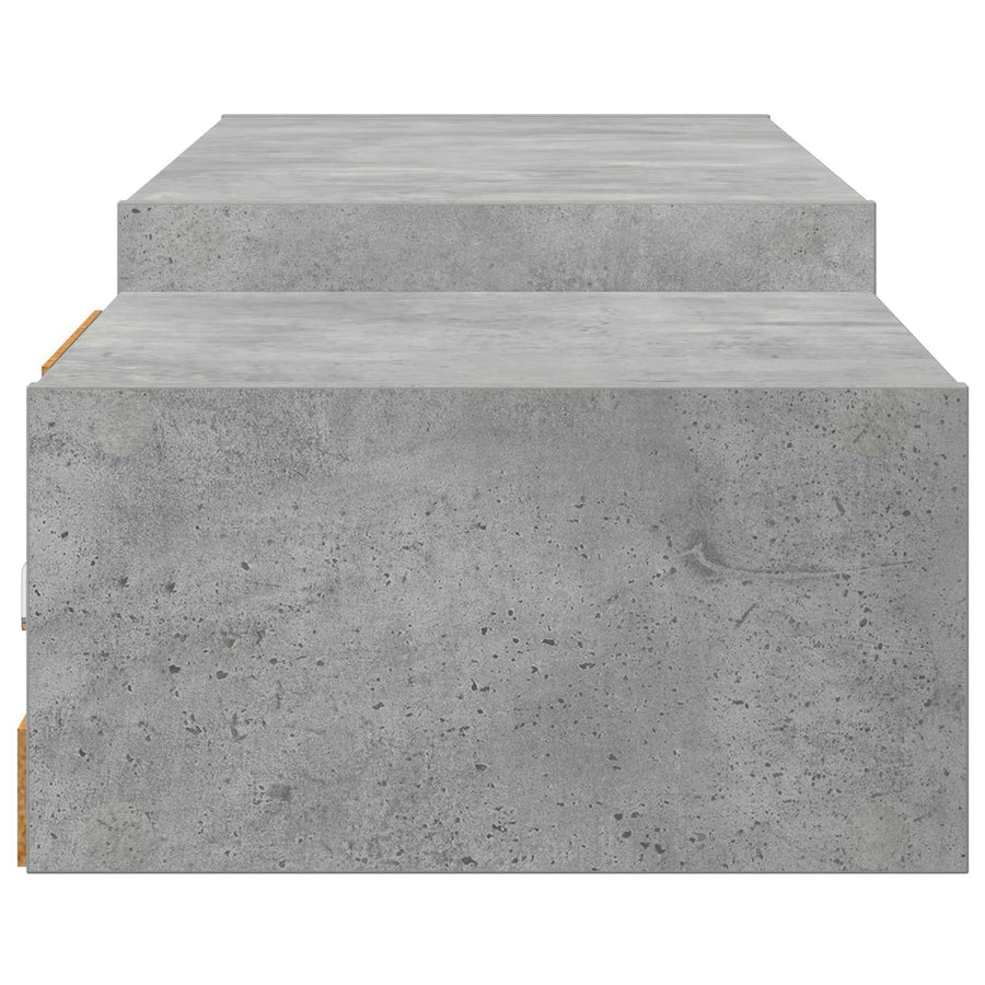 Wandgemonteerd tv-meubel Muurmontage Betongrijs