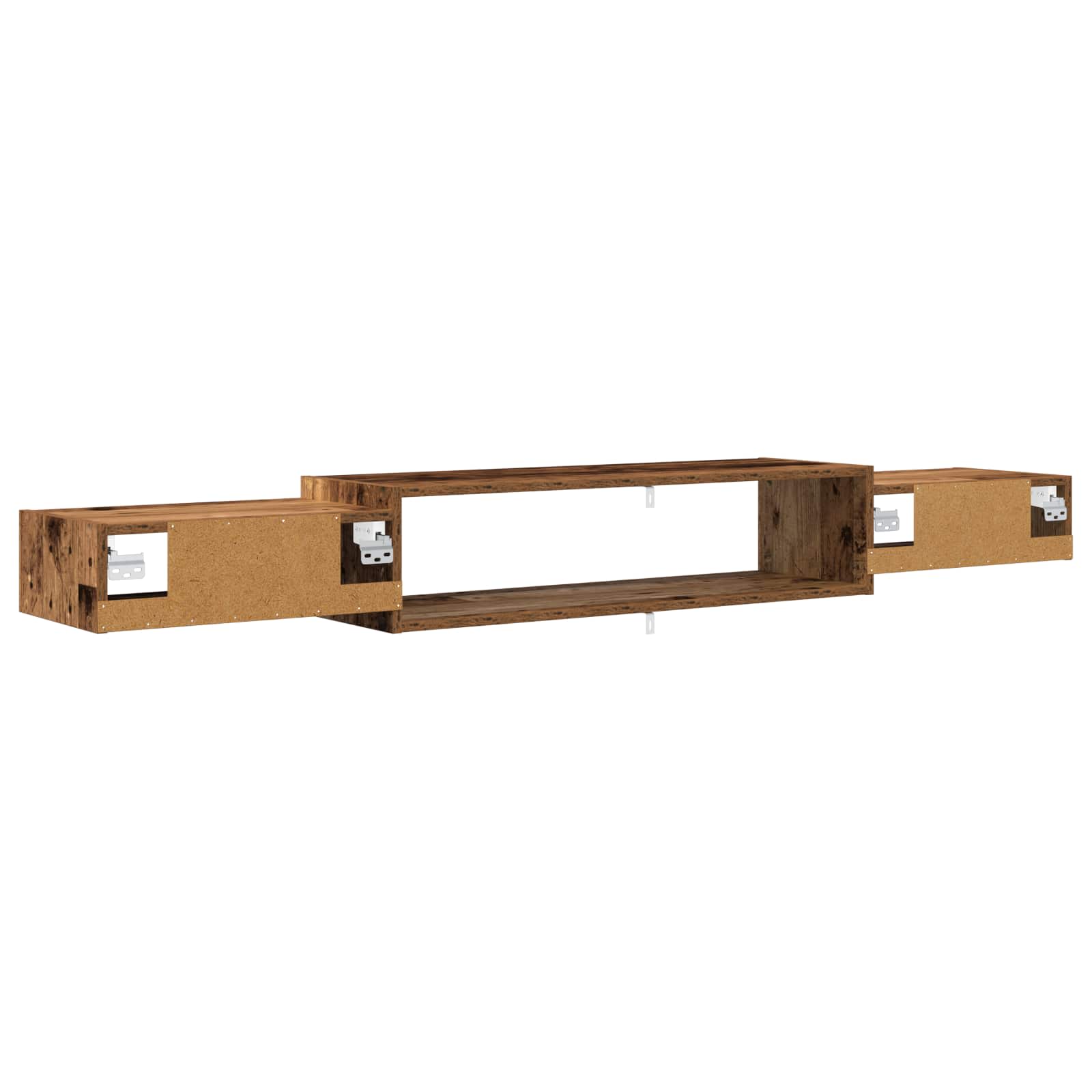 Wandgemonteerd tv-meubel Muurmontage Oud hout 180 x 28 x 21 cm
