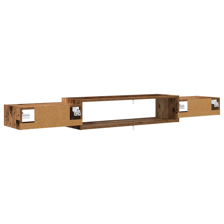 Wandgemonteerd tv-meubel Muurmontage Oud hout 180 x 28 x 21 cm