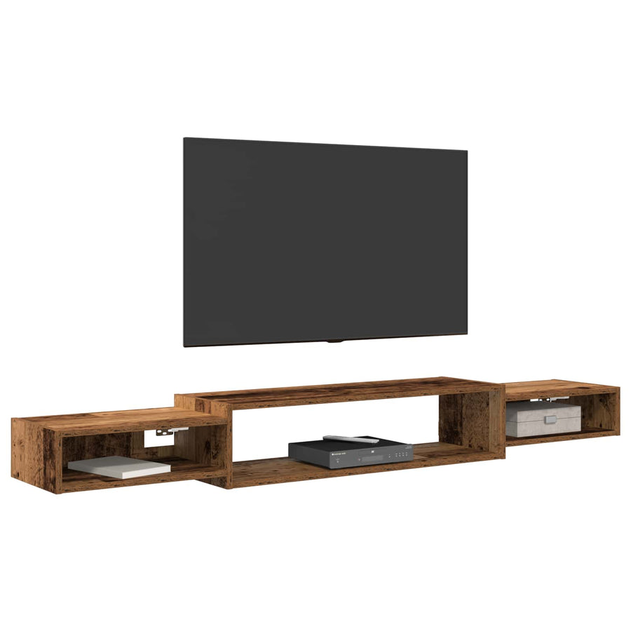 Wandgemonteerd tv-meubel Muurmontage Oud hout 180 x 28 x 21 cm