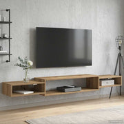 Tv-meubel muurmontage 180x28x21 cm bewerkt hout