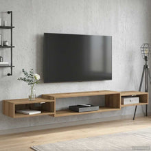 Wandgemonteerd tv-meubel Muurmontage Artisanaal eiken
