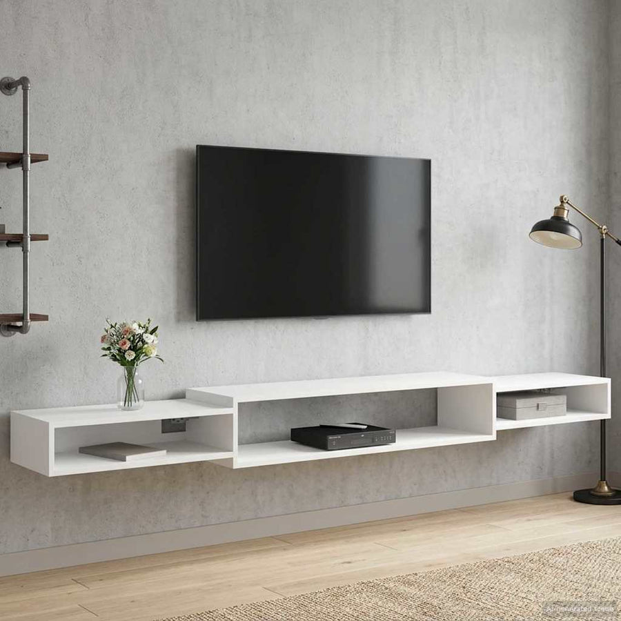 Wandgemonteerd tv-meubel Muurmontage Wit 220 x 28 x 21 cm