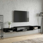 Wall-mounted TV unit Wall mount Black oak