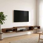 Wall-mounted TV unit Wall mounting Smoked oak