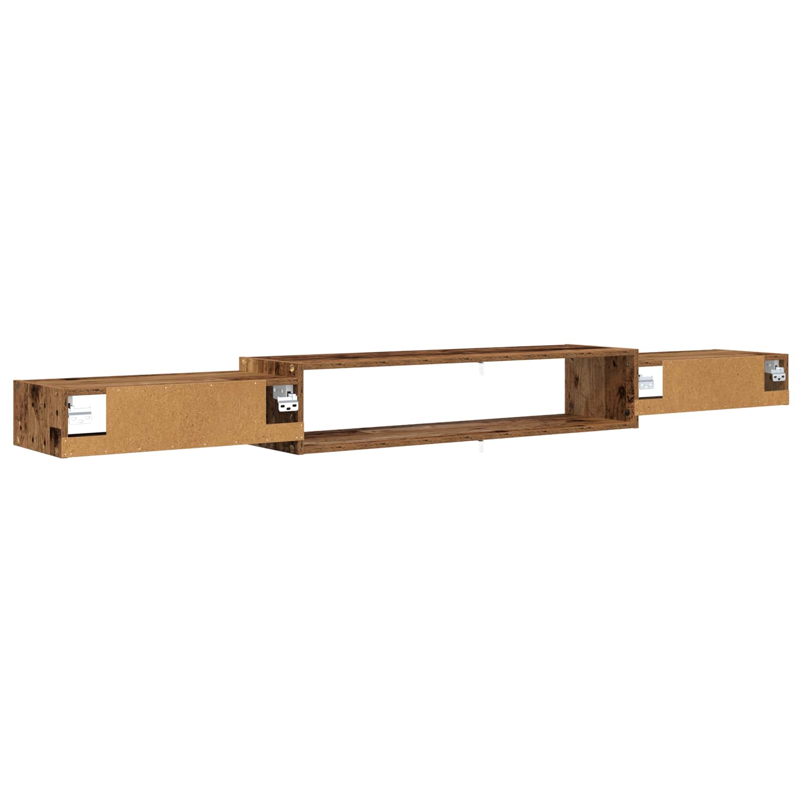 Wandgemonteerd tv-meubel Muurmontage Oud hout 220 x 28 x 21 cm