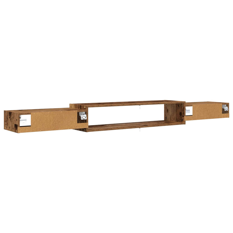 Wandgemonteerd tv-meubel Muurmontage Oud hout 220 x 28 x 21 cm