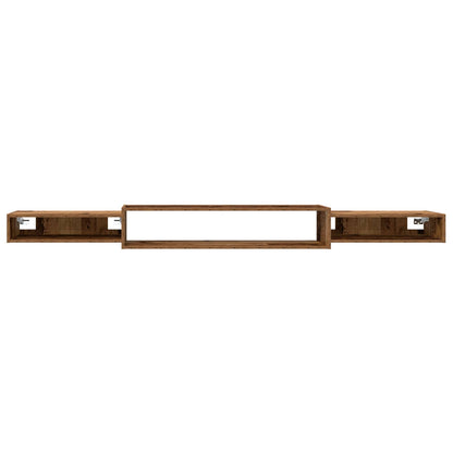 Wandgemonteerd tv-meubel Muurmontage Oud hout 220 x 28 x 21 cm