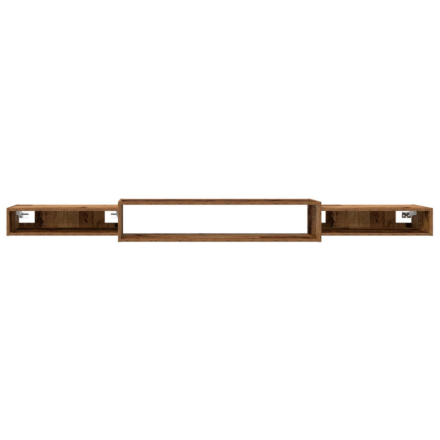 Wandgemonteerd tv-meubel Muurmontage Oud hout 220 x 28 x 21 cm