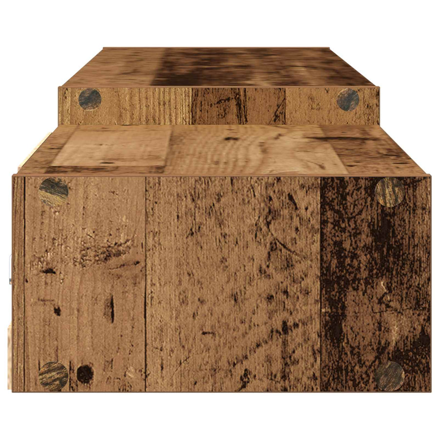 Wandgemonteerd tv-meubel Muurmontage Oud hout 220 x 28 x 21 cm