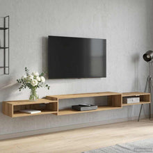 Wandgemonteerd tv-meubel Muurmontage Artisanaal eiken