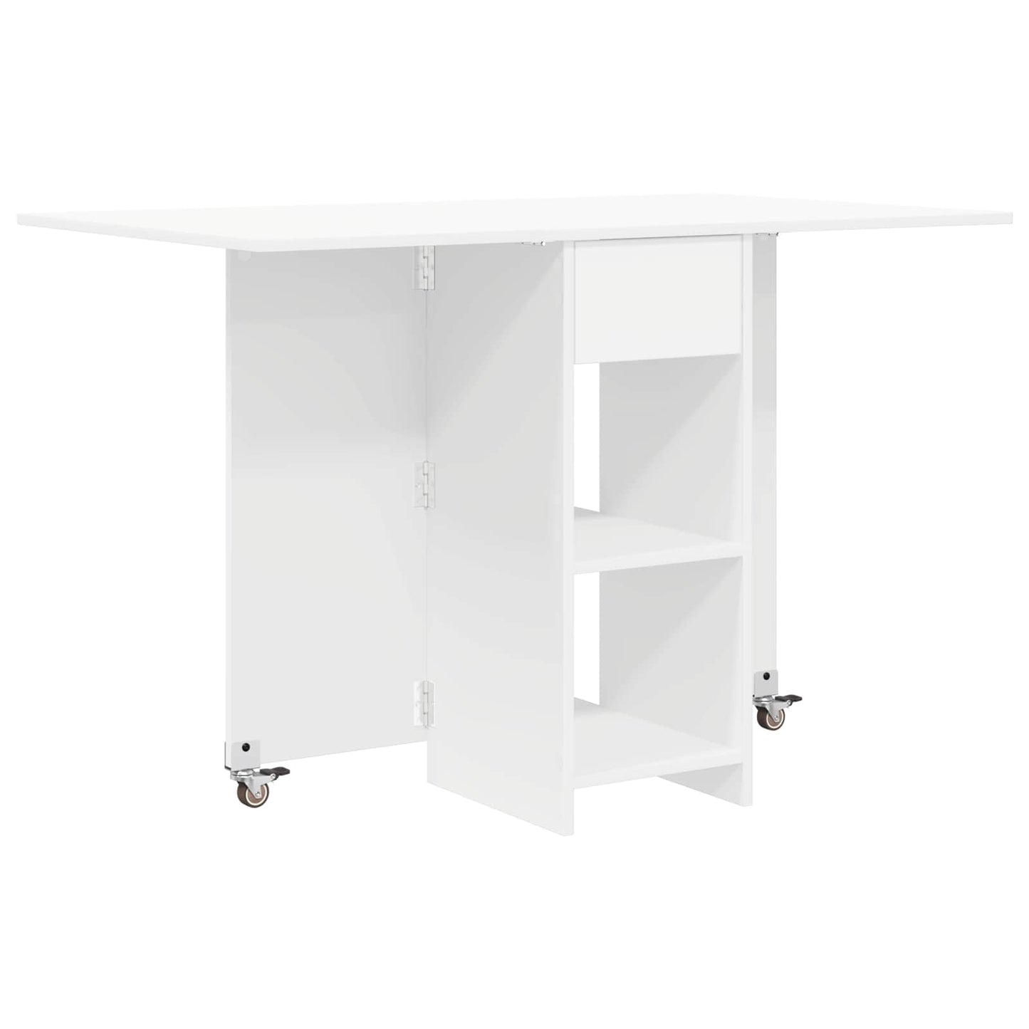 Eettafel 115 x 70 x 75 cm Bewerkt hout Wit Rechthoekig