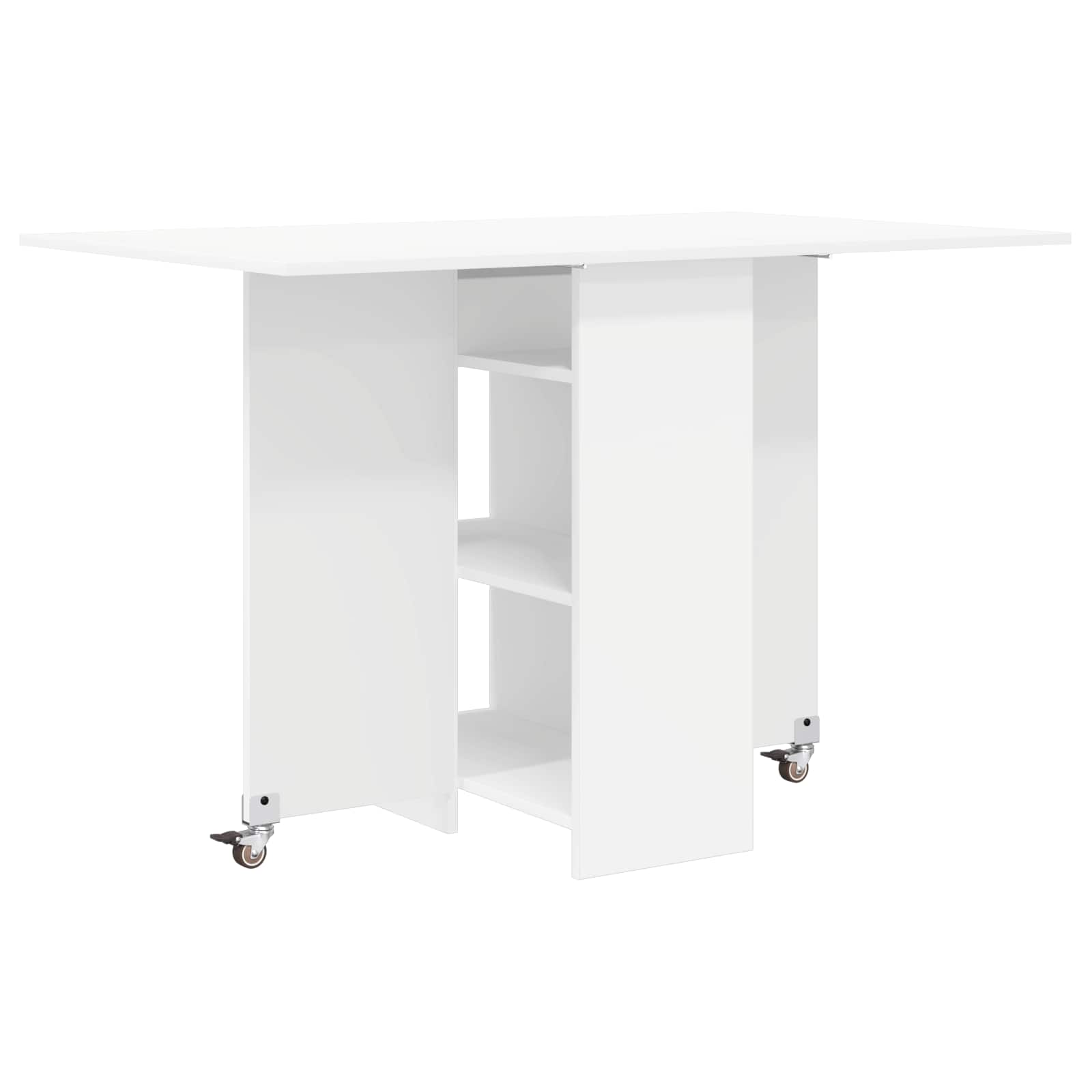 Eettafel 115 x 70 x 75 cm Bewerkt hout Wit Rechthoekig