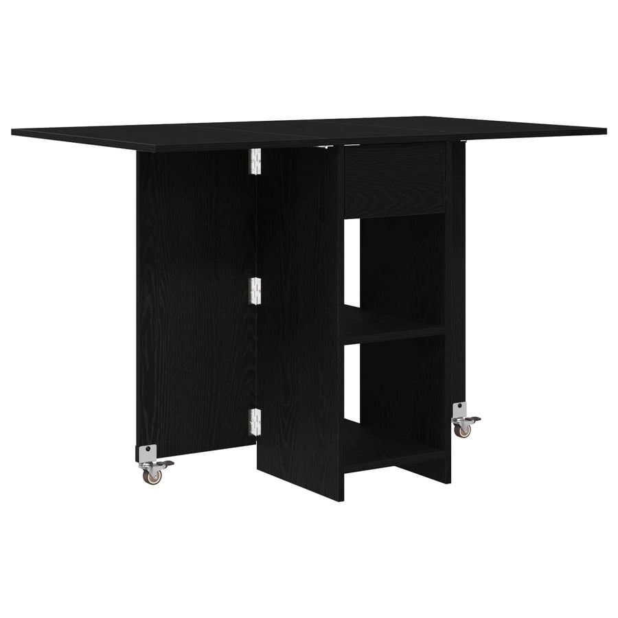 Eettafel 115 x 70 x 75 cm Bewerkt hout Zwart eiken Rechthoekig