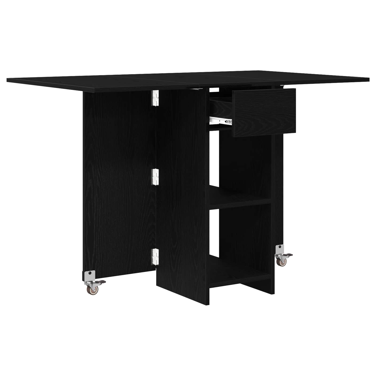 Eettafel 115 x 70 x 75 cm Bewerkt hout Zwart eiken Rechthoekig