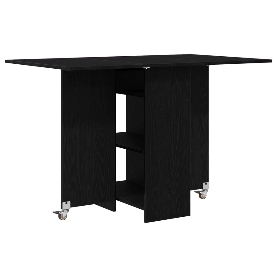 Eettafel 115 x 70 x 75 cm Bewerkt hout Zwart eiken Rechthoekig