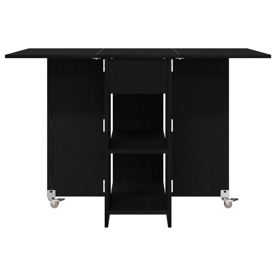 Eettafel 115 x 70 x 75 cm Bewerkt hout Zwart eiken Rechthoekig