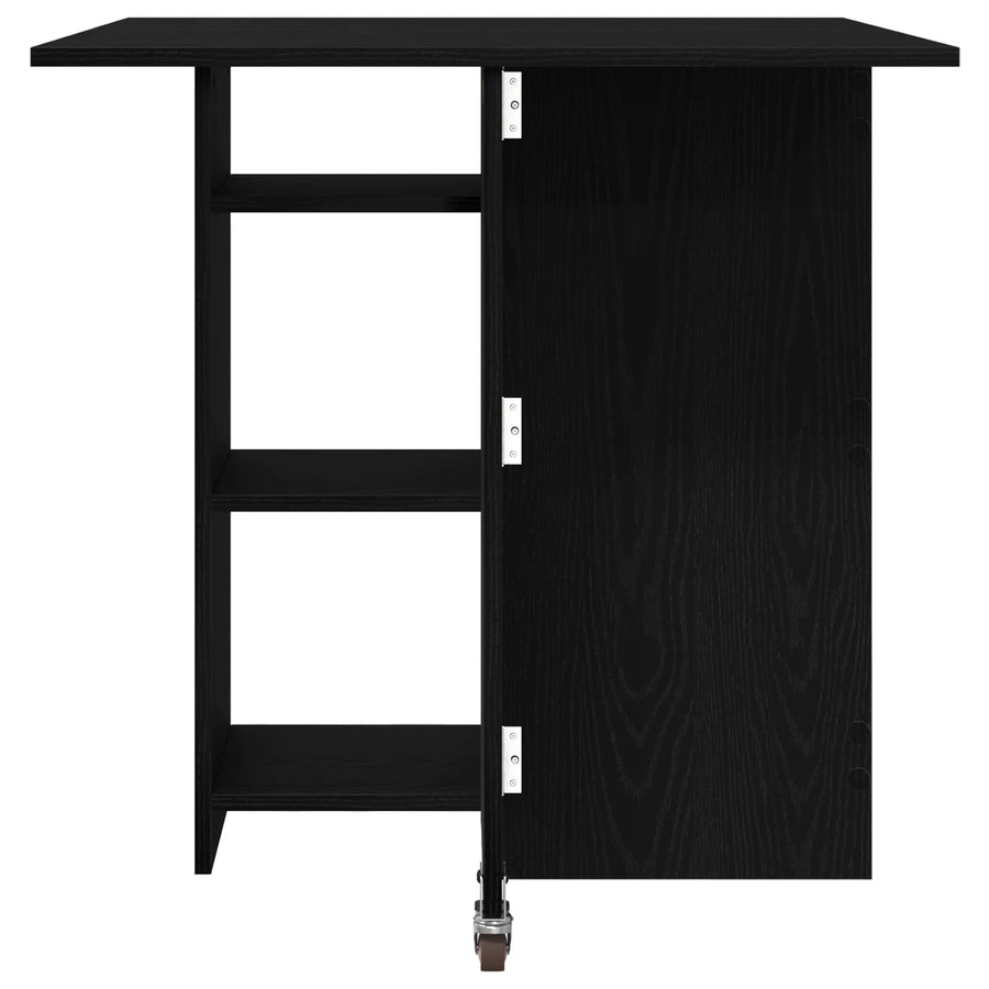Eettafel 115 x 70 x 75 cm Bewerkt hout Zwart eiken Rechthoekig