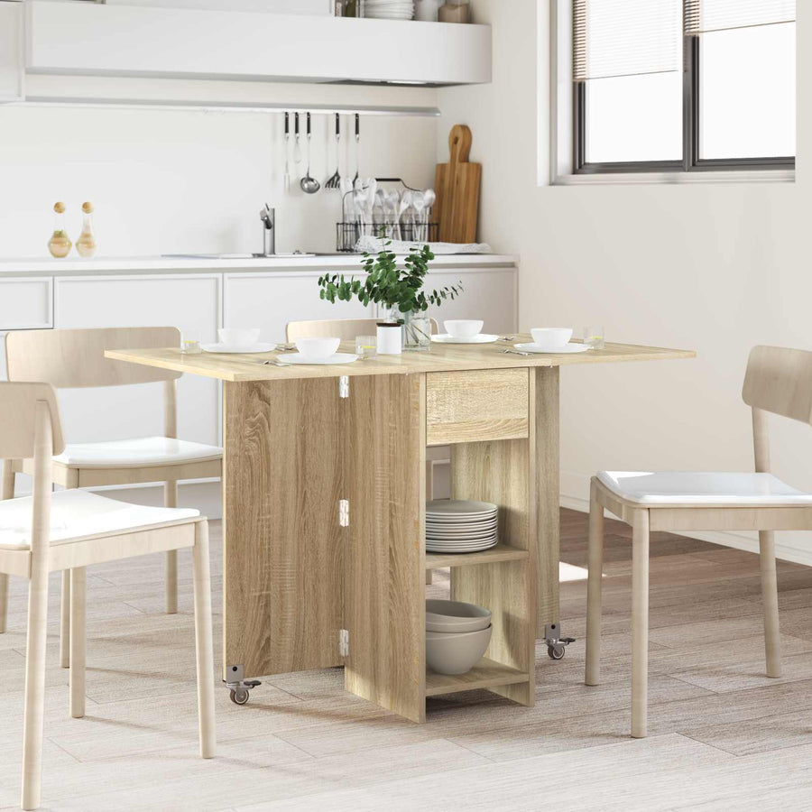 Eettafel 115 x 70 x 75 cm Bewerkt hout Sonoma Eiken Rechthoekig