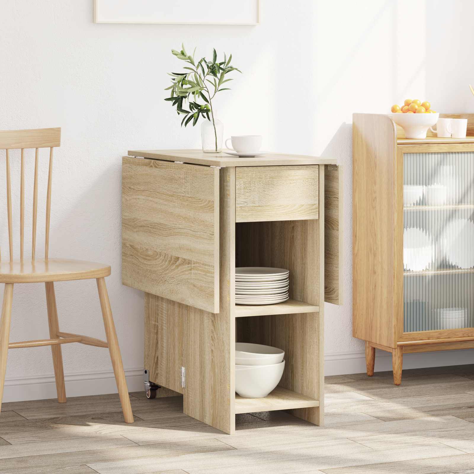 Eettafel 115 x 70 x 75 cm Bewerkt hout Sonoma Eiken Rechthoekig