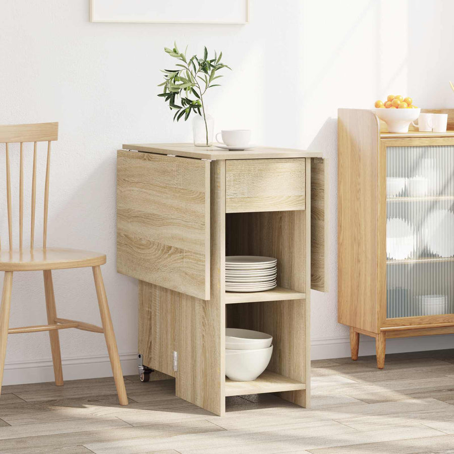 Eettafel 115 x 70 x 75 cm Bewerkt hout Sonoma Eiken Rechthoekig