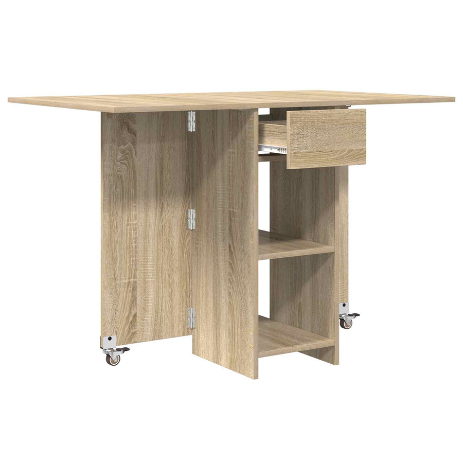 Eettafel 115 x 70 x 75 cm Bewerkt hout Sonoma Eiken Rechthoekig