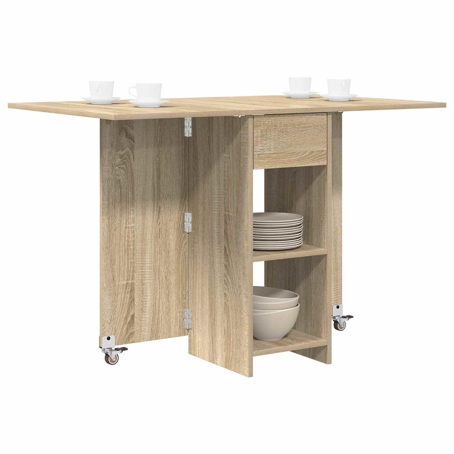 Eettafel 115 x 70 x 75 cm Bewerkt hout Sonoma Eiken Rechthoekig