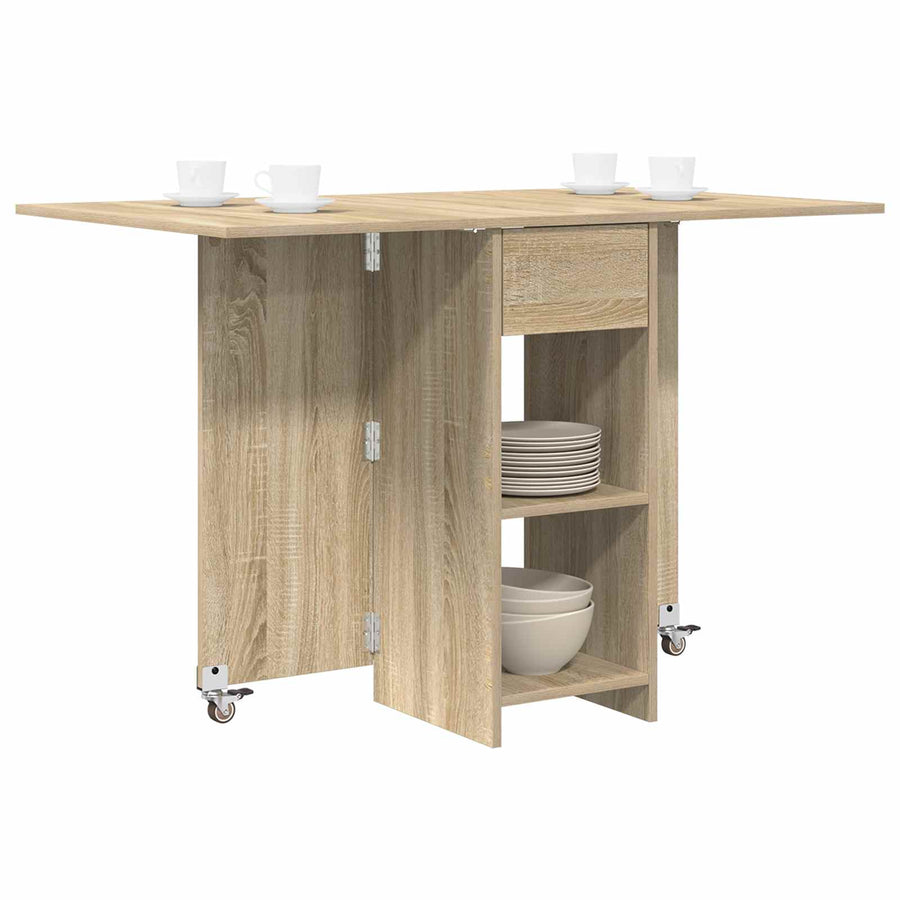 Eettafel 115 x 70 x 75 cm Bewerkt hout Sonoma Eiken Rechthoekig
