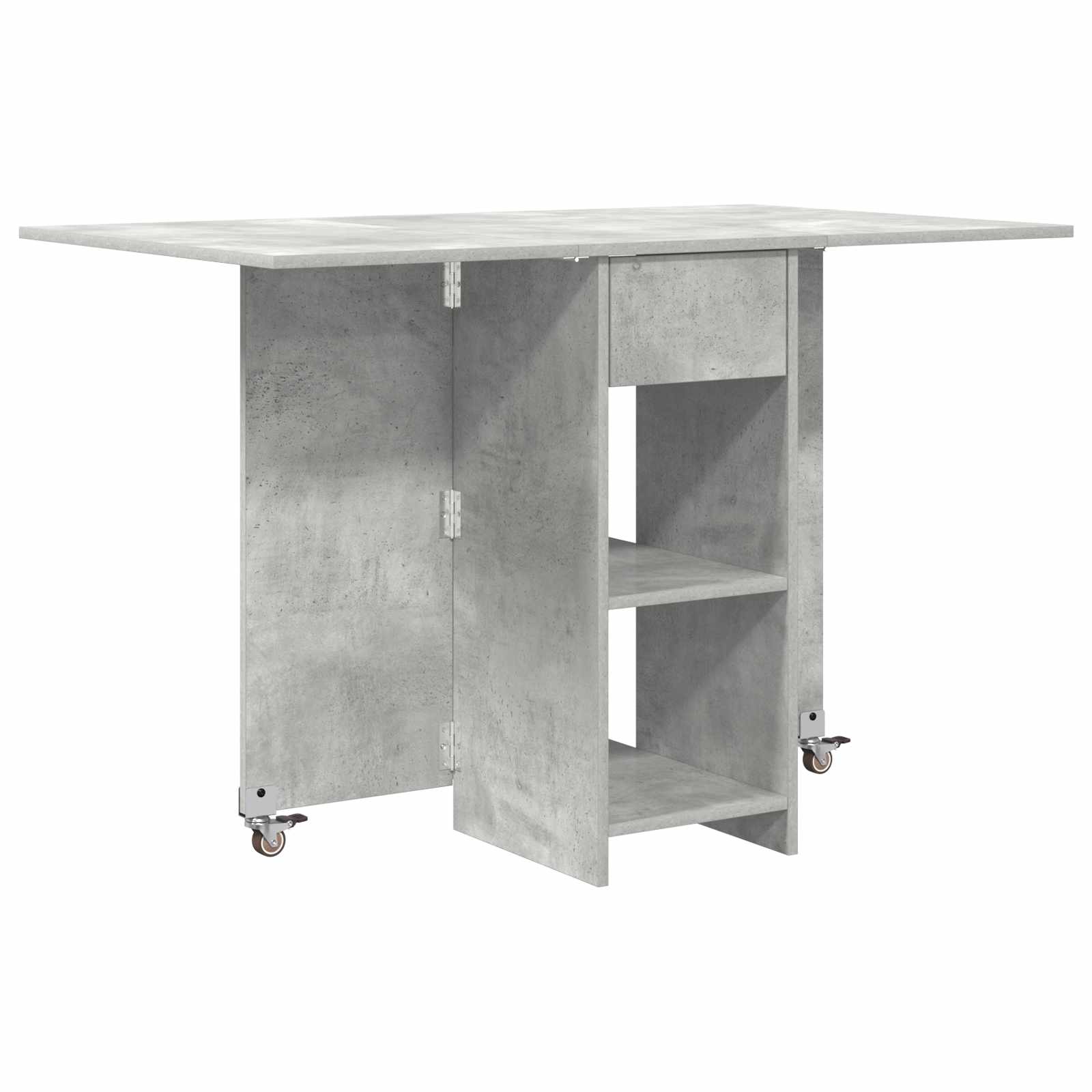 Eettafel 115 x 70 x 75 cm Bewerkt hout Betongrijs Rechthoekig