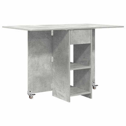 Eettafel 115 x 70 x 75 cm Bewerkt hout Betongrijs Rechthoekig