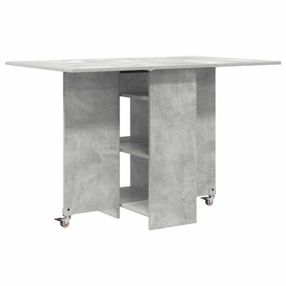 Eettafel 115 x 70 x 75 cm Bewerkt hout Betongrijs Rechthoekig