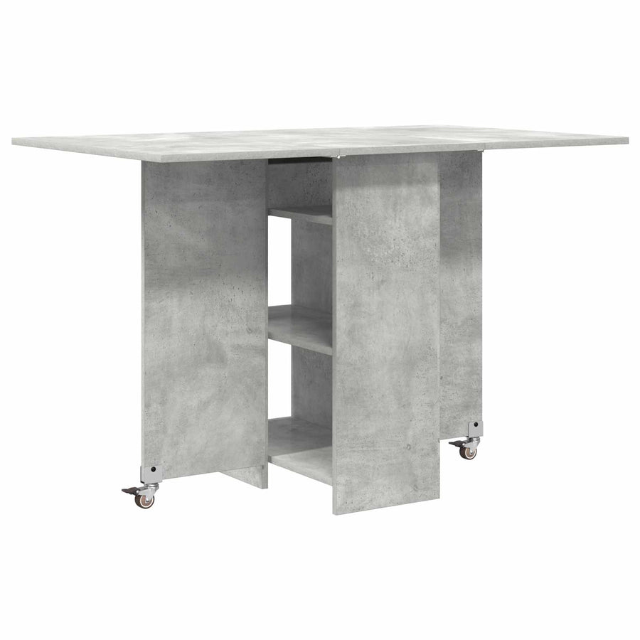 Eettafel 115 x 70 x 75 cm Bewerkt hout Betongrijs Rechthoekig