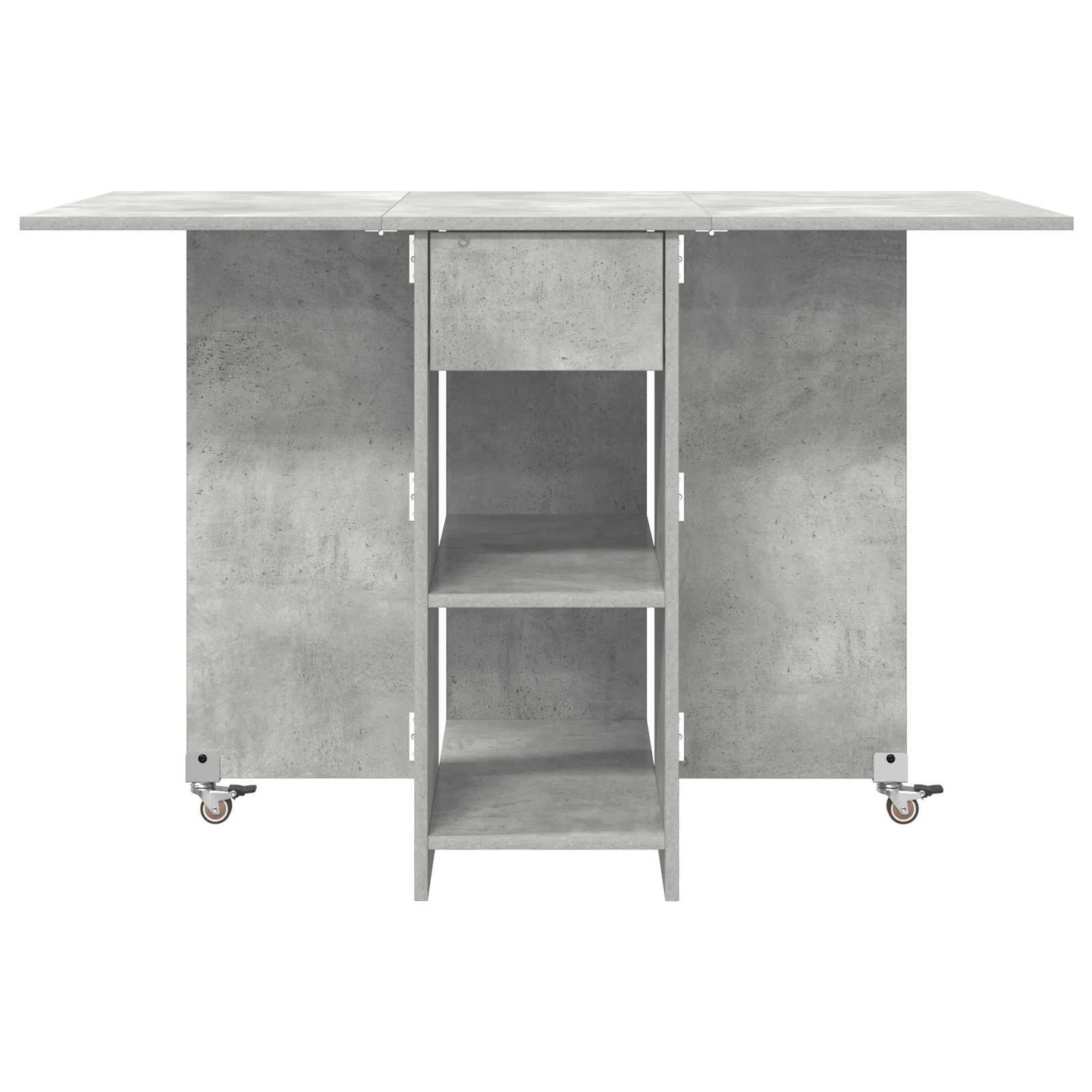 Eettafel 115 x 70 x 75 cm Bewerkt hout Betongrijs Rechthoekig