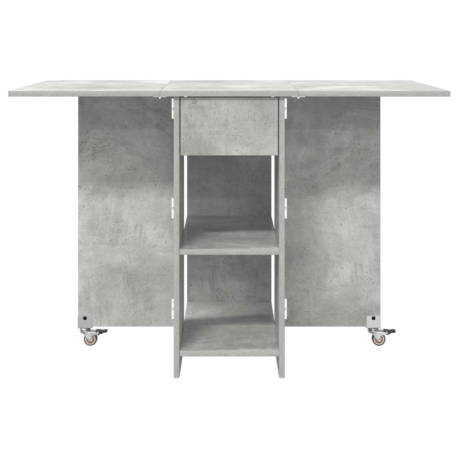 Eettafel 115 x 70 x 75 cm Bewerkt hout Betongrijs Rechthoekig