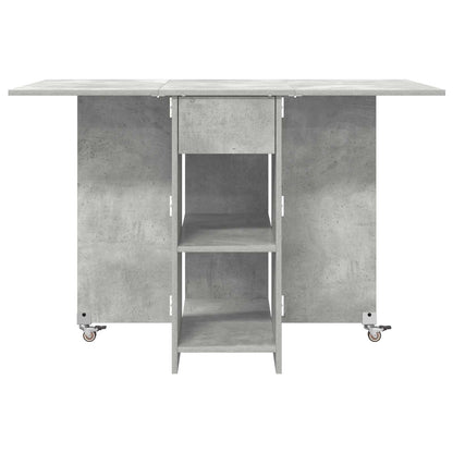 Eettafel 115 x 70 x 75 cm Bewerkt hout Betongrijs Rechthoekig