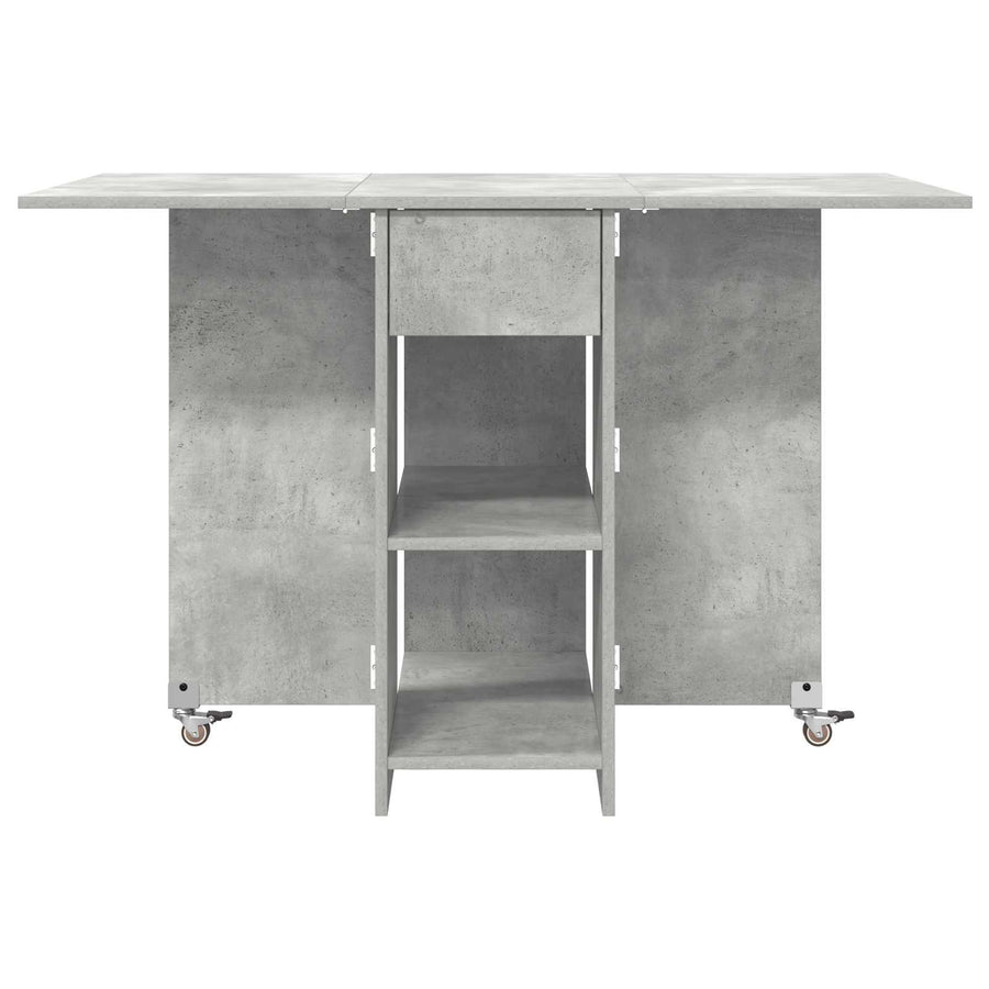 Eettafel 115 x 70 x 75 cm Bewerkt hout Betongrijs Rechthoekig