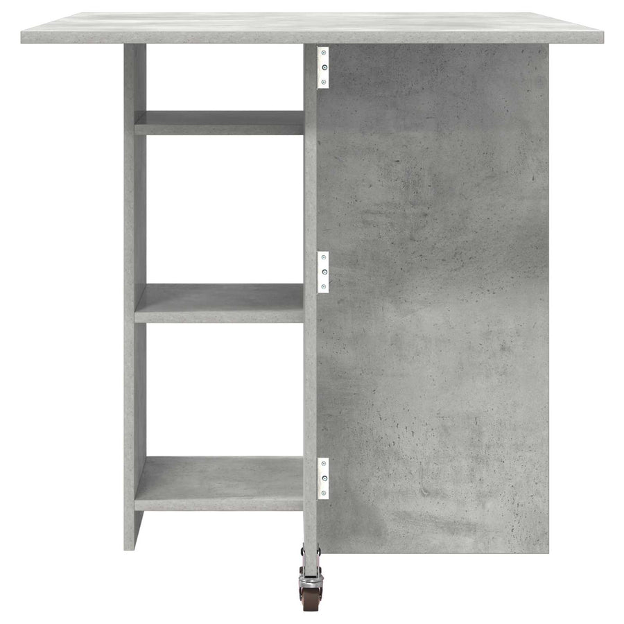 Eettafel 115 x 70 x 75 cm Bewerkt hout Betongrijs Rechthoekig
