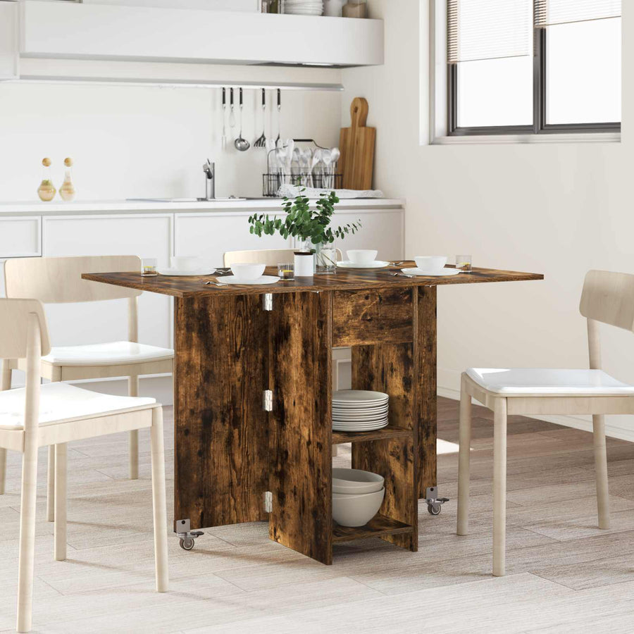 Eettafel 115 x 70 x 75 cm Bewerkt hout Gerookt eiken