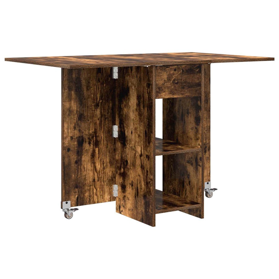 Eettafel 115 x 70 x 75 cm Bewerkt hout Gerookt eiken