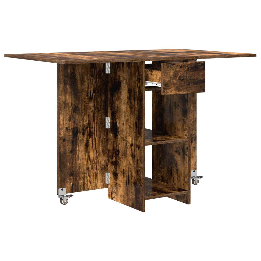 Eettafel 115 x 70 x 75 cm Bewerkt hout Gerookt eiken