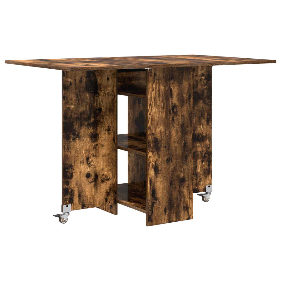 Eettafel 115 x 70 x 75 cm Bewerkt hout Gerookt eiken