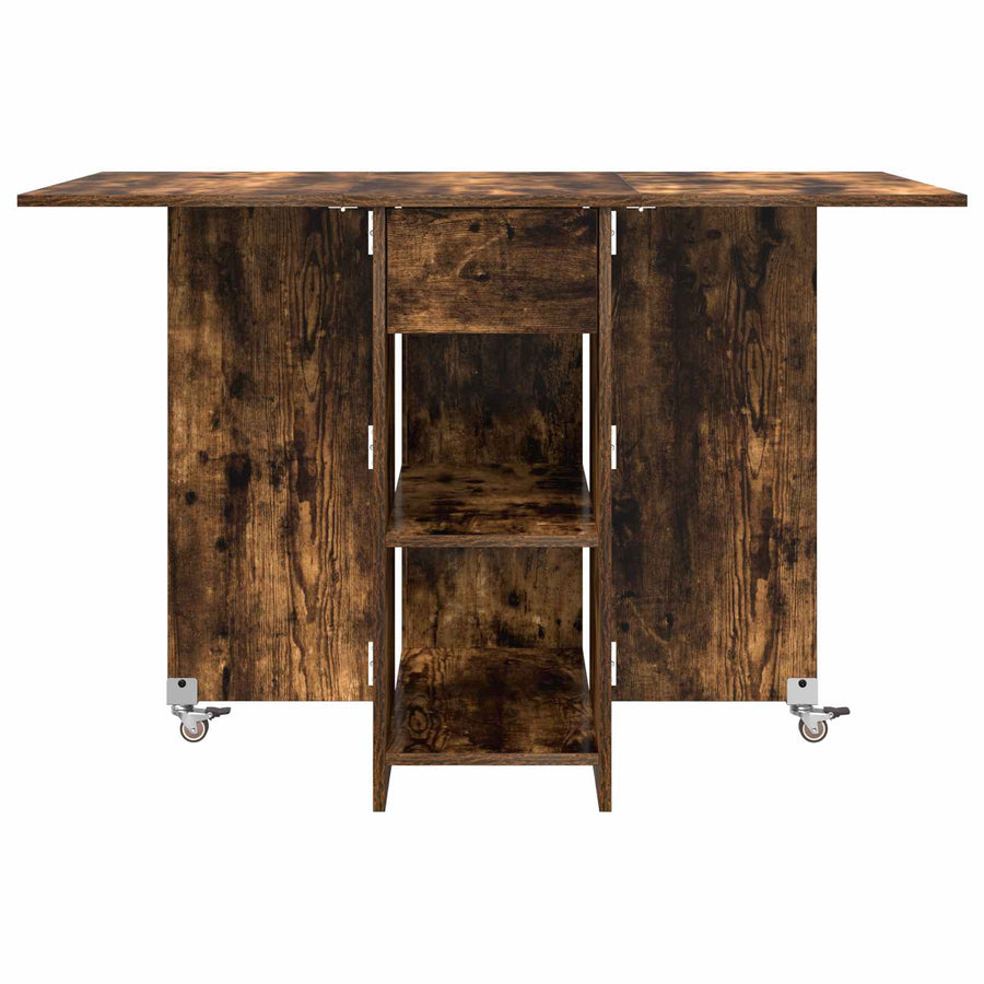 Eettafel 115 x 70 x 75 cm Bewerkt hout Gerookt eiken