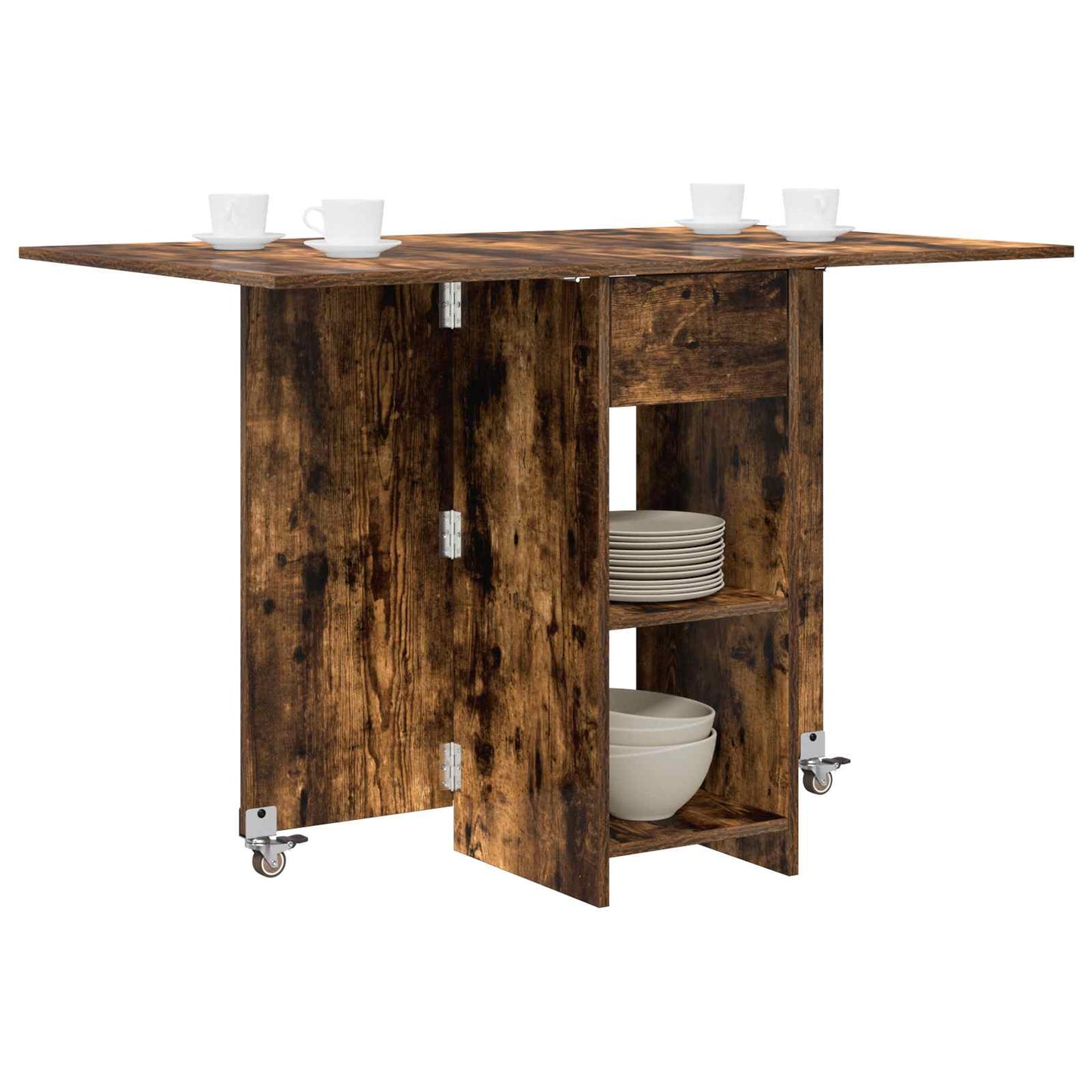 Eettafel 115 x 70 x 75 cm Bewerkt hout Gerookt eiken