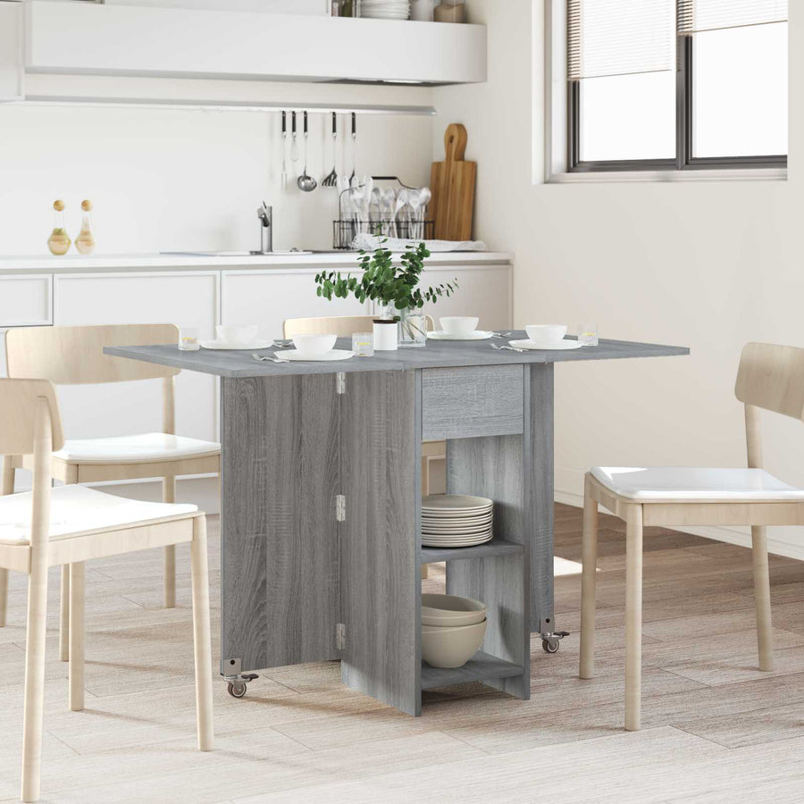 Eettafel 115 x 70 x 75 cm Bewerkt hout Grijs Sonoma Rechthoekig
