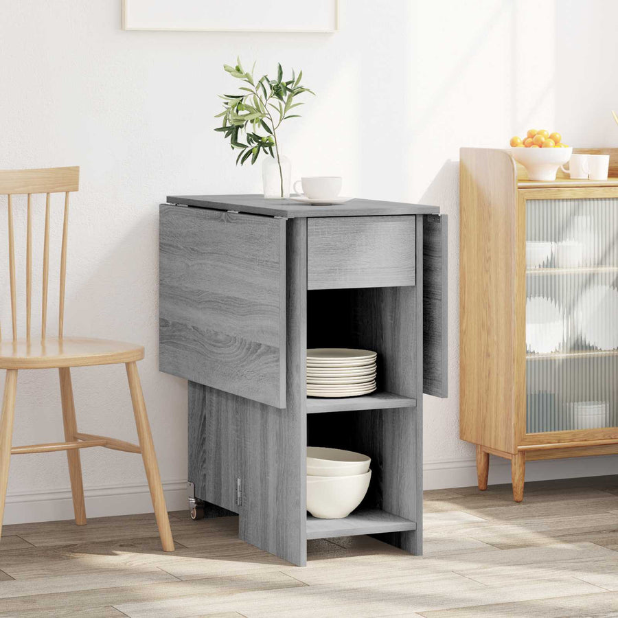 Eettafel 115 x 70 x 75 cm Bewerkt hout Grijs Sonoma Rechthoekig