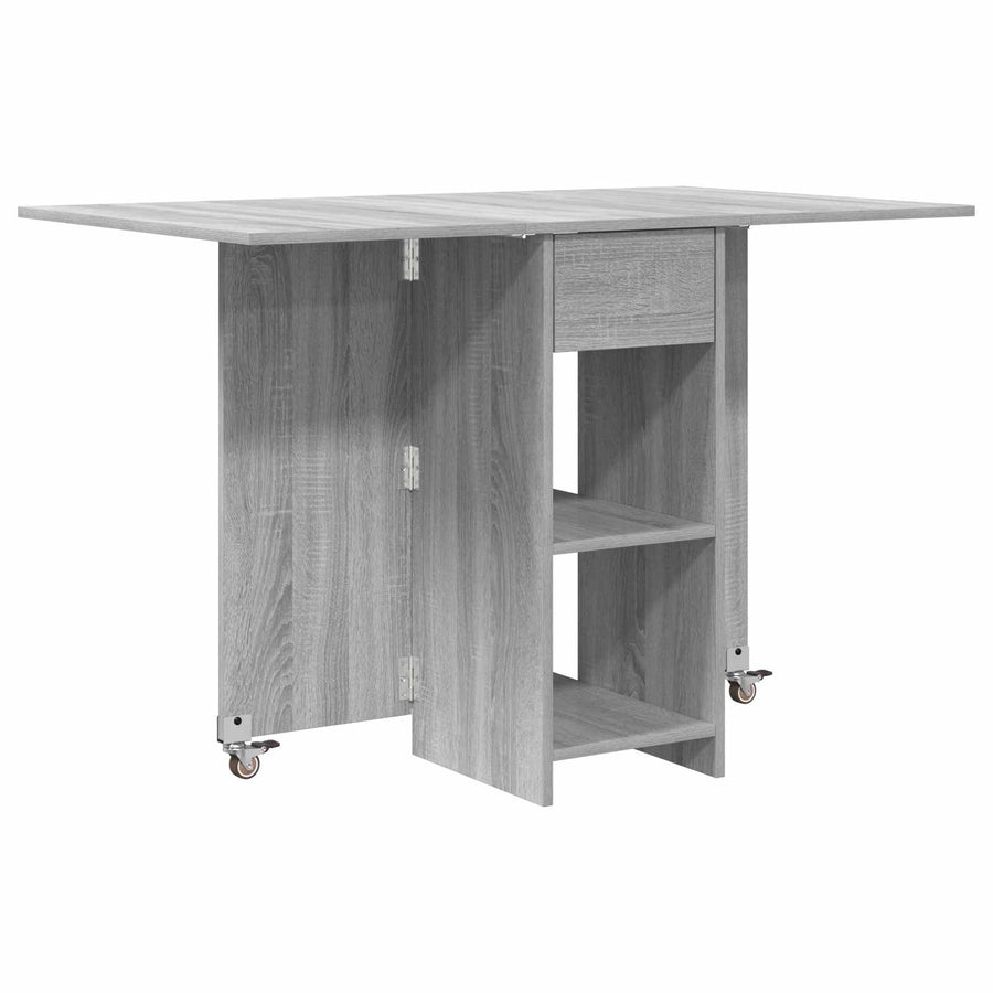 Eettafel 115 x 70 x 75 cm Bewerkt hout Grijs Sonoma Rechthoekig