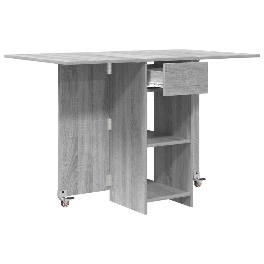 Eettafel 115 x 70 x 75 cm Bewerkt hout Grijs Sonoma Rechthoekig